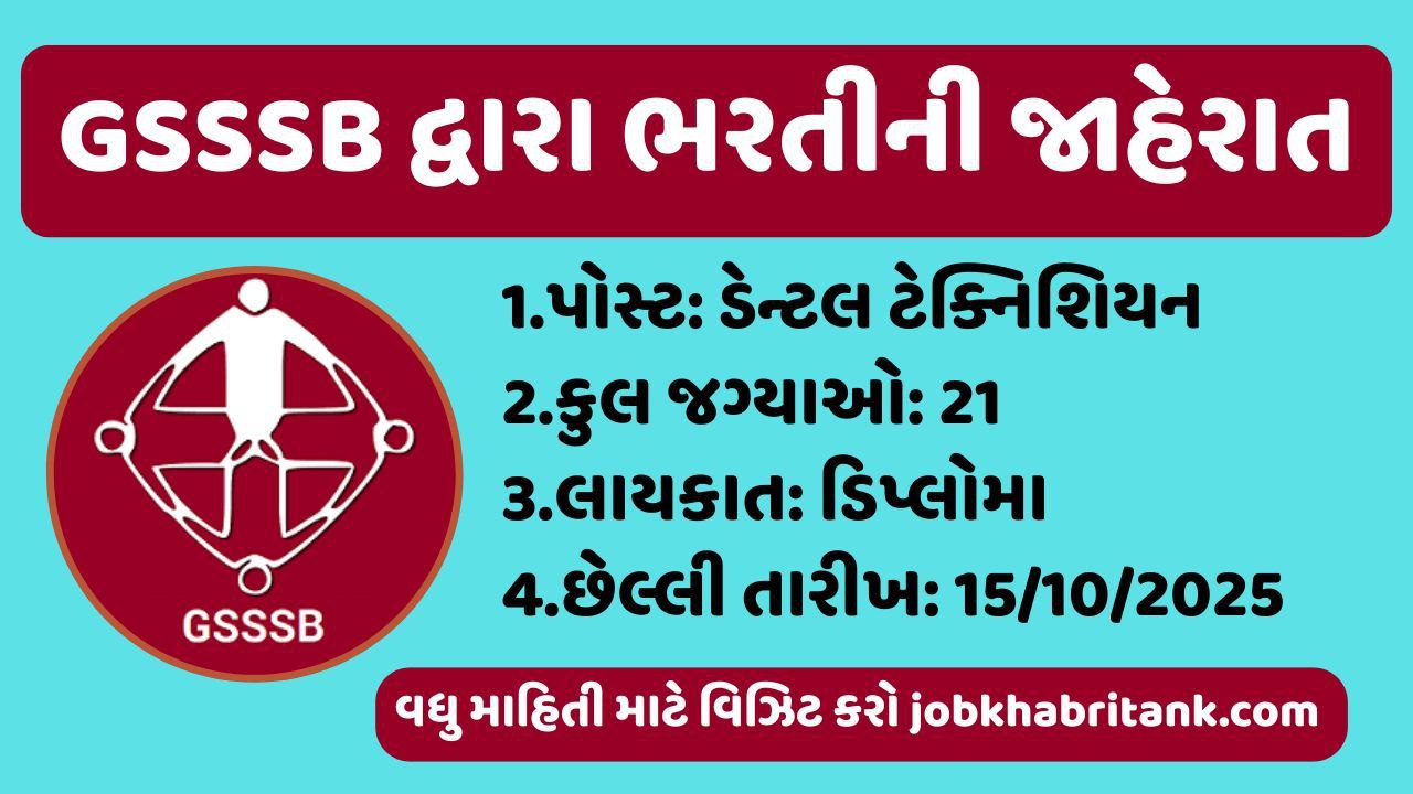 GSSSB Dental Technician Recruitment 2025