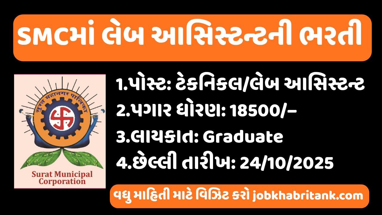 SMC Laboratory Assistant Recruitment 2025